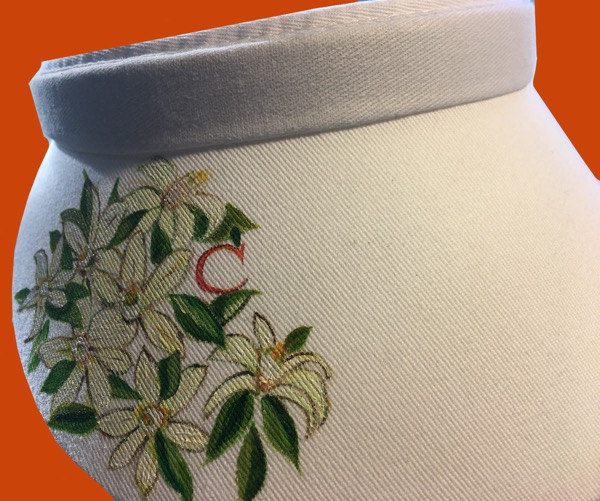 Citrus design on golf visor