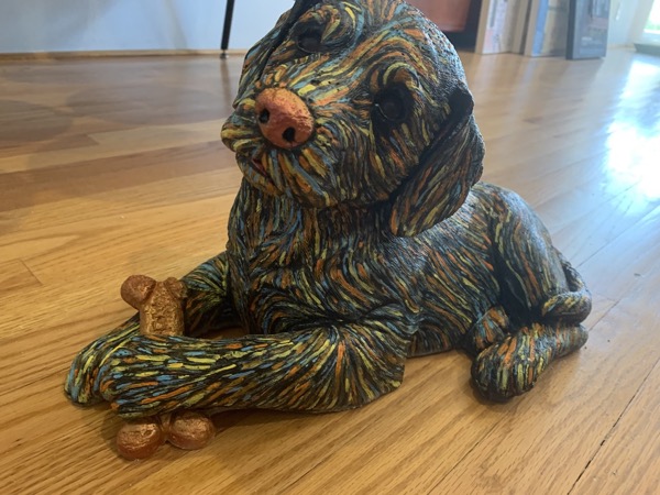 Nancy's Dog, acrylic on plaster