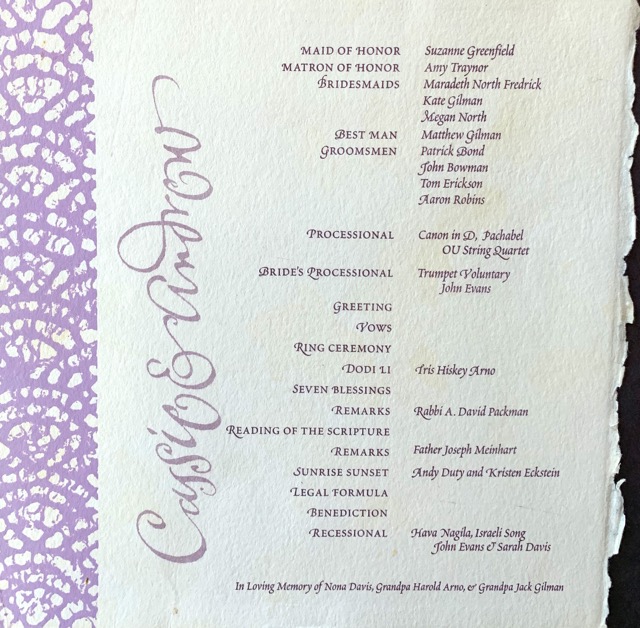 Wedding Program