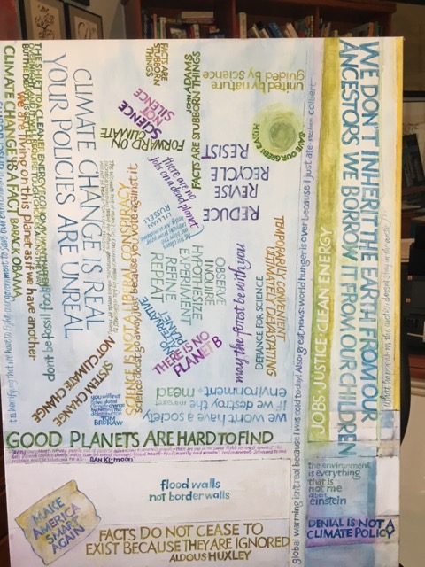 Climate Change is Real, gouache on canvas