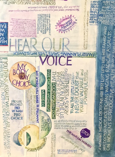 Hear Our Voice, gouache on canvas