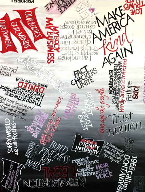 Make America Kind, gouache on canvas