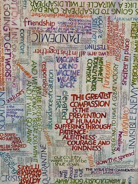 The Pandemic, gouache on canvas