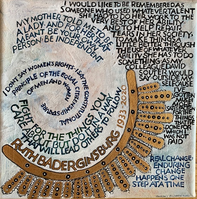 Homage to RBG, Gouache on canvas